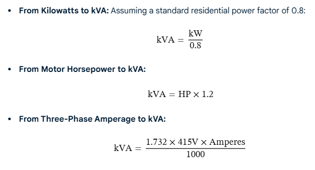Convert Your Electrical Units to kVA